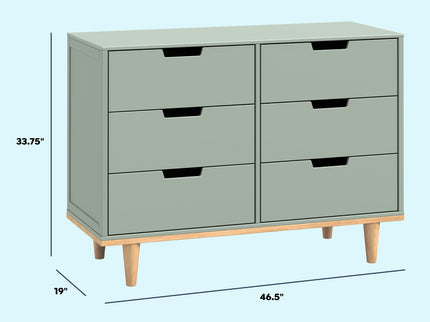 W4926LSHY,DaVinci,Marley 6-Drawer Double Dresser in Light Sage & Honey