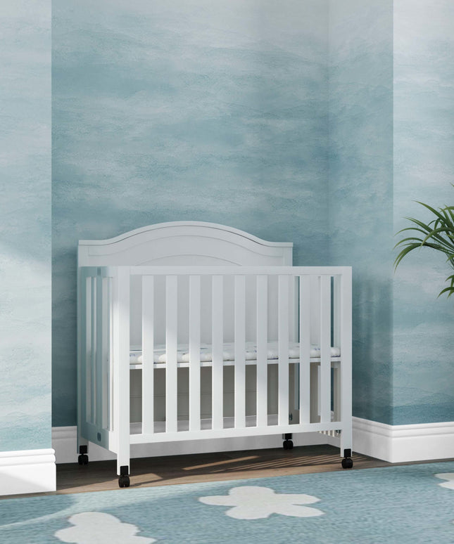 M12898W,DaVinci,Charlie Folding Portable 3-in-1 Mini Crib in White