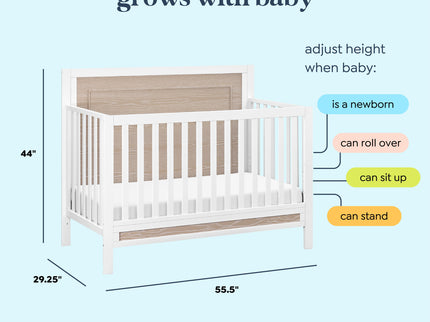 F23201WCWD,Carter's,Radley 4-in-1 Convertible Crib in White & Coastwood