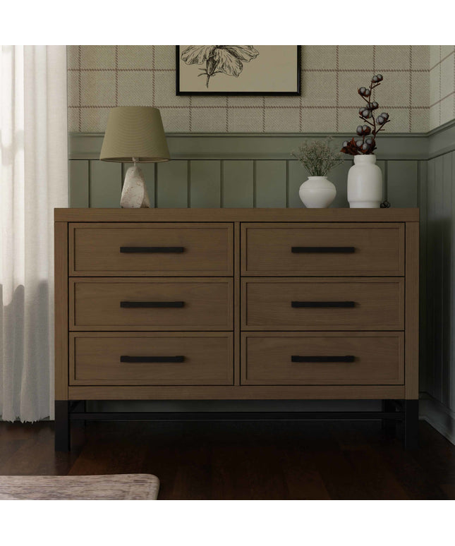B25816DF,Monogram by Namesake,Newbern 6-Drawer Assembled Dresser in Driftwood