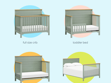 M27201LSHY,DaVinci,Shea 4-in-1 Convertible Crib in Light Sage and Honey