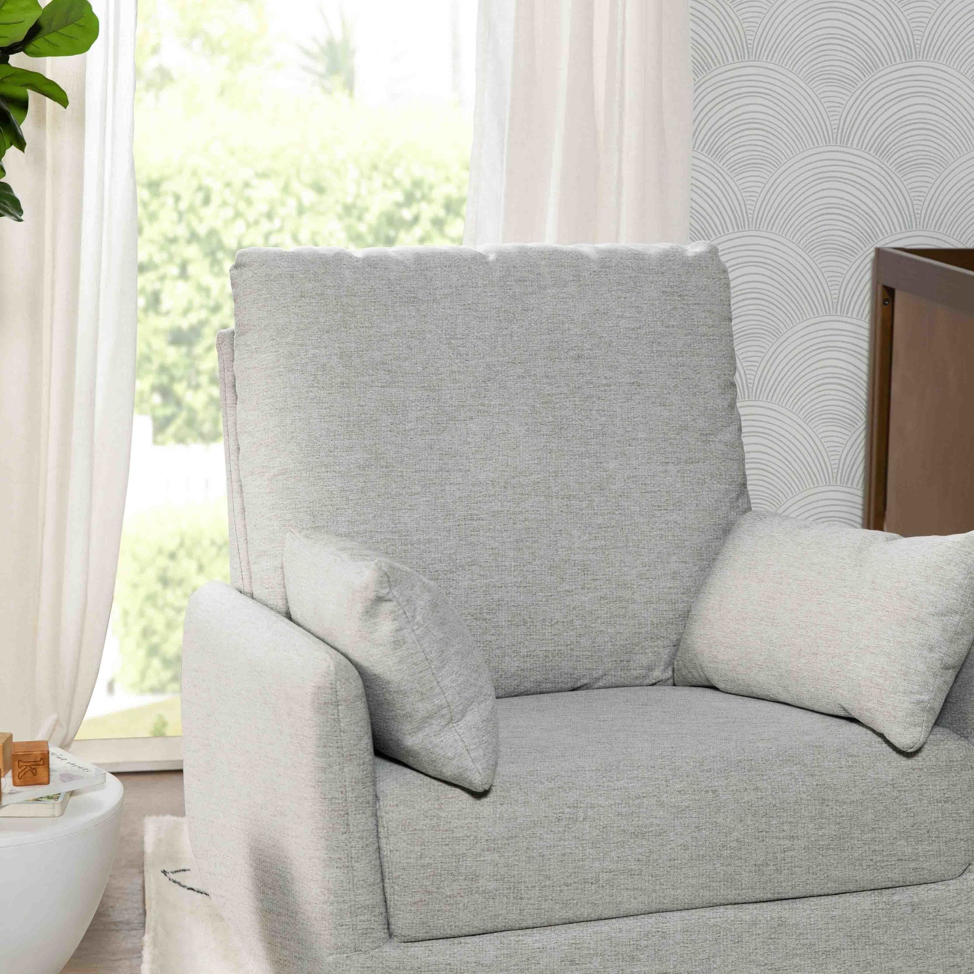 M24587FTG,DaVinci,Juno Swivel Glider in Frost Grey