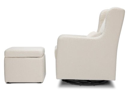F18787WB,Carter's,Adrian Swivel Glider with Storage Ottoman in Ivory Boucle