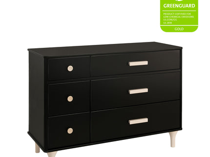 M9016BNX,Babyletto,Lolly 6-Drawer Double Dresser  Assembled in Black/Washed natural