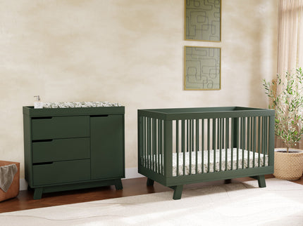 M4223FRGR,Babyletto,Hudson 3-Drawer Changer Dresser w/Removable Changing Tray in Forest Green