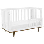 W4901WL,DaVinci,Marley 3-In-1 Convertible Crib in White Finish and Walnut Legs