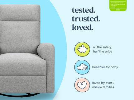 M29987FTG,DaVinci,Erin Recliner and Swivel Glider in Frost Grey