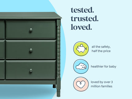 M7326FRGR,DaVinci,Jenny Lind Spindle 6-Drawer Dresser in Forest Green