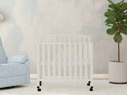 M18198W,DaVinci,Dylan Folding Portable 3-in-1 MiniCrib and TwinBed in White