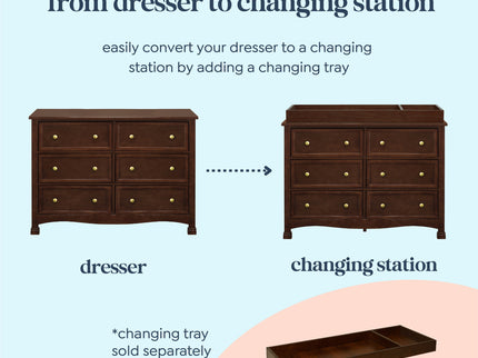 M5529Q,DaVinci,Kalani 6-Drawer Double Wide Dresser in Espresso Finish