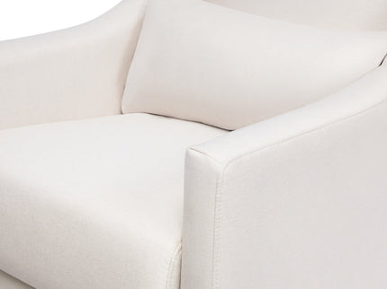 M11287PCMEW,Babyletto,Toco Swivel Glider and Ottoman in Performance Cream Eco-Weave w/Natural Feet