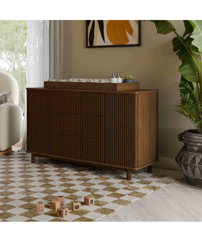 M29816NL,Babyletto,Pogo Tambour Assembled Dresser in Natural Walnut