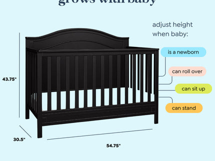 M12801E,DaVinci,Charlie 4-in-1 Convertible Crib in Ebony