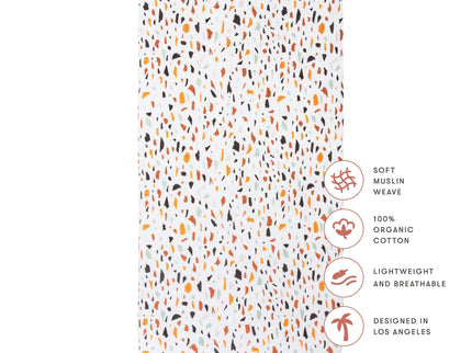 T29135,Babyletto,Terrazzo Muslin Crib Sheet in GOTS Certified Organic Cotton