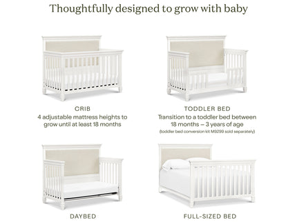 M15801RW,Namesake,Darlington 4-in-1 Convertible Crib in Warm White