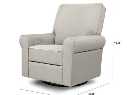 B17787PGET,Monogram by Namesake,Monroe Pillowback Power Recliner in Performance Grey Eco-Twill