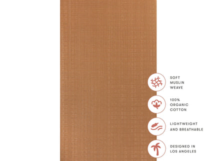 T29535BTS,Babyletto,Burnt Sienna Muslin Crib Sheet in GOTS Certified Organic Cotton