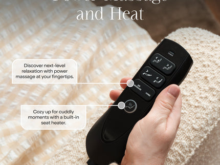 M17183PWB,Namesake,Willa Deluxe Power Glider Recliner w/Heat&Massage in Performance Ivory Boucle