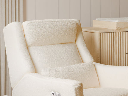 M11286PWB,Babyletto,Kiwi Plus Power Glider Recliner w/ Power Headrest in Performance Ivory Boucle