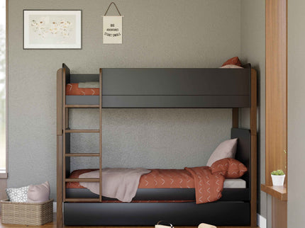 M18494BNL,Babyletto Kids,TipToe Bunk Bed in Black and Natural Walnut