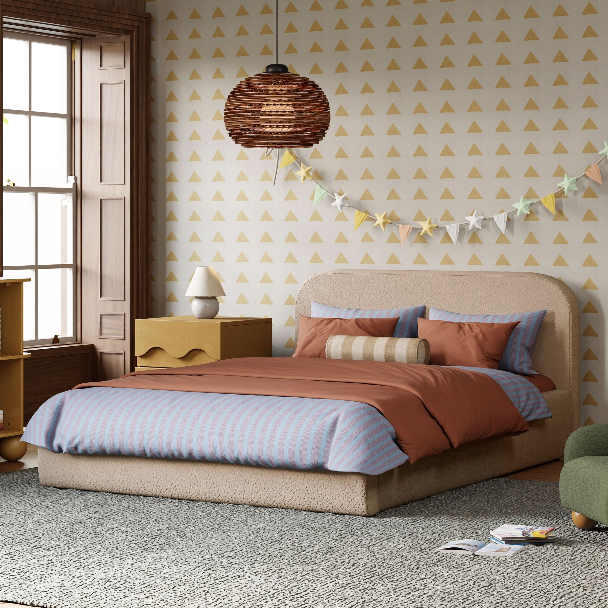 M31296CSG,Babyletto Kids,Nara Full Bed in Chai Shearling