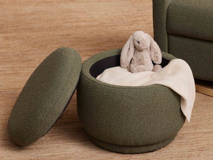 M22985OB,Babyletto,Enoki Storage Ottoman in Olive Boucle