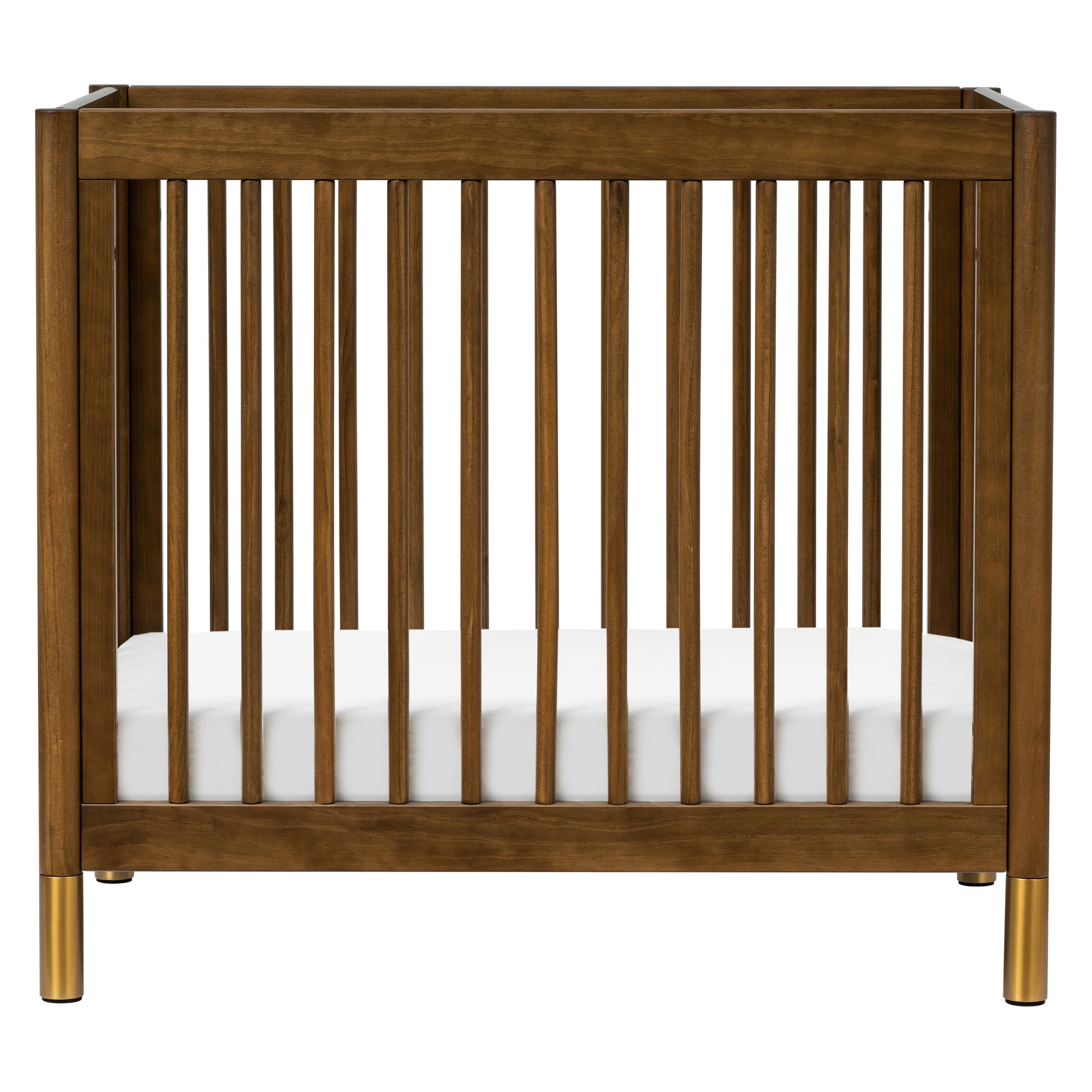 M12998NLGLD,Babyletto,Gelato 4-in-1 Convertible Mini Crib and Twin bed in Natural Walnut Finish with Gold Feet
