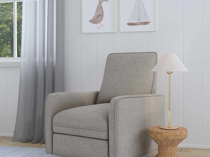 M19387PGEW,DaVinci,Penny Swivel Recliner in Performance Grey Eco-Weave