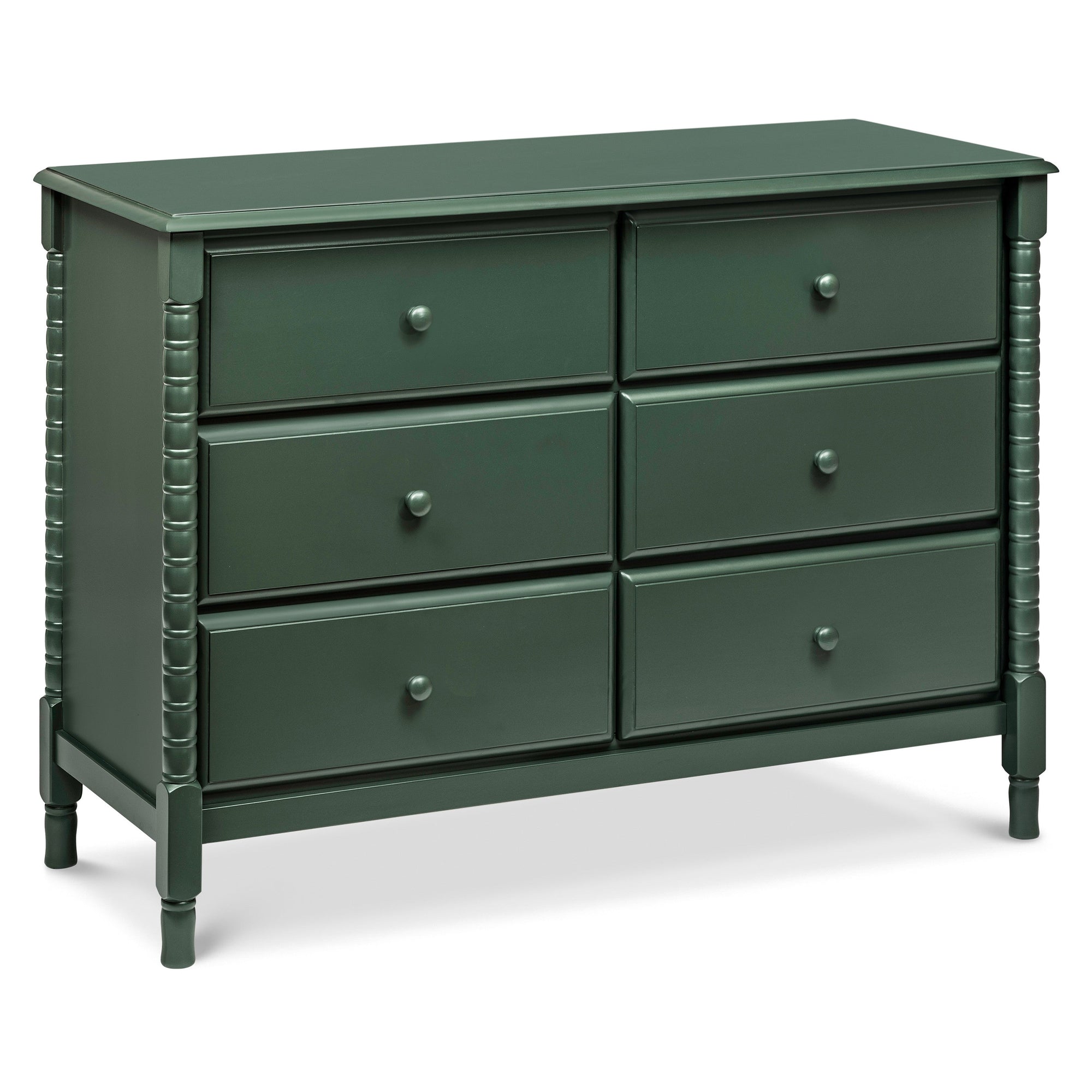 M7326FRGR,DaVinci,Jenny Lind Spindle 6-Drawer Dresser in Forest Green