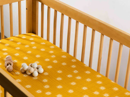 T26935,Babyletto,Golden Hour Muslin Crib Sheet in GOTS Certified Organic Cotton