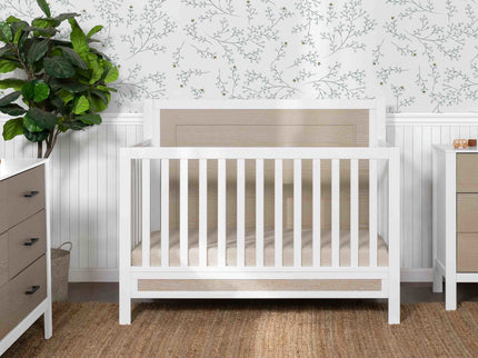 F23201WCWD,Carter's,Radley 4-in-1 Convertible Crib in White & Coastwood