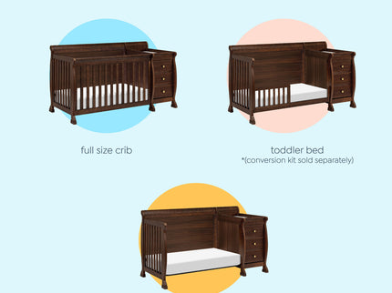 M5582Q,DaVinci,Kalani 4-in-1 Convertible Crib & Changer in Espresso