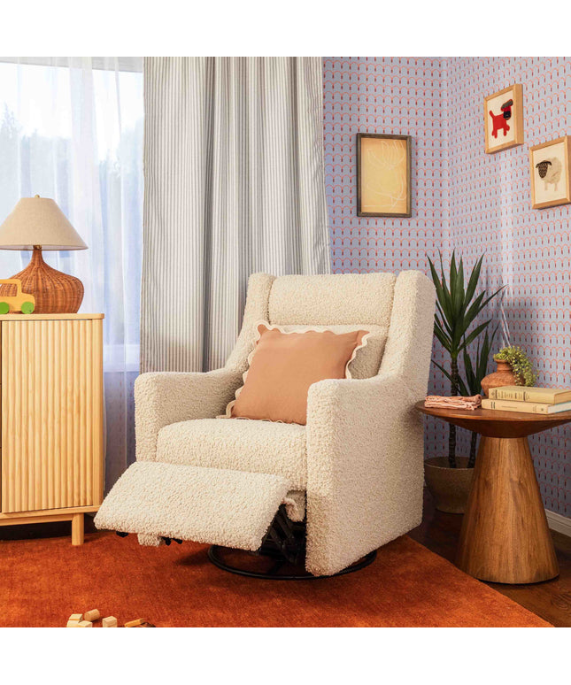 M11286AT,Babyletto,Kiwi Plus Power Glider Recliner w/ Power Headrest in Almond Teddy Loop