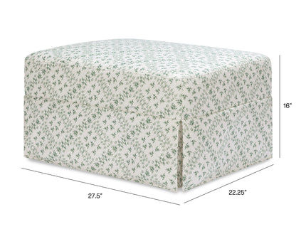 M21785GLT,Namesake,Sarah Flint x Namesake Crawford Gliding Ottoman in Green Lattice Performance Eco-Weave