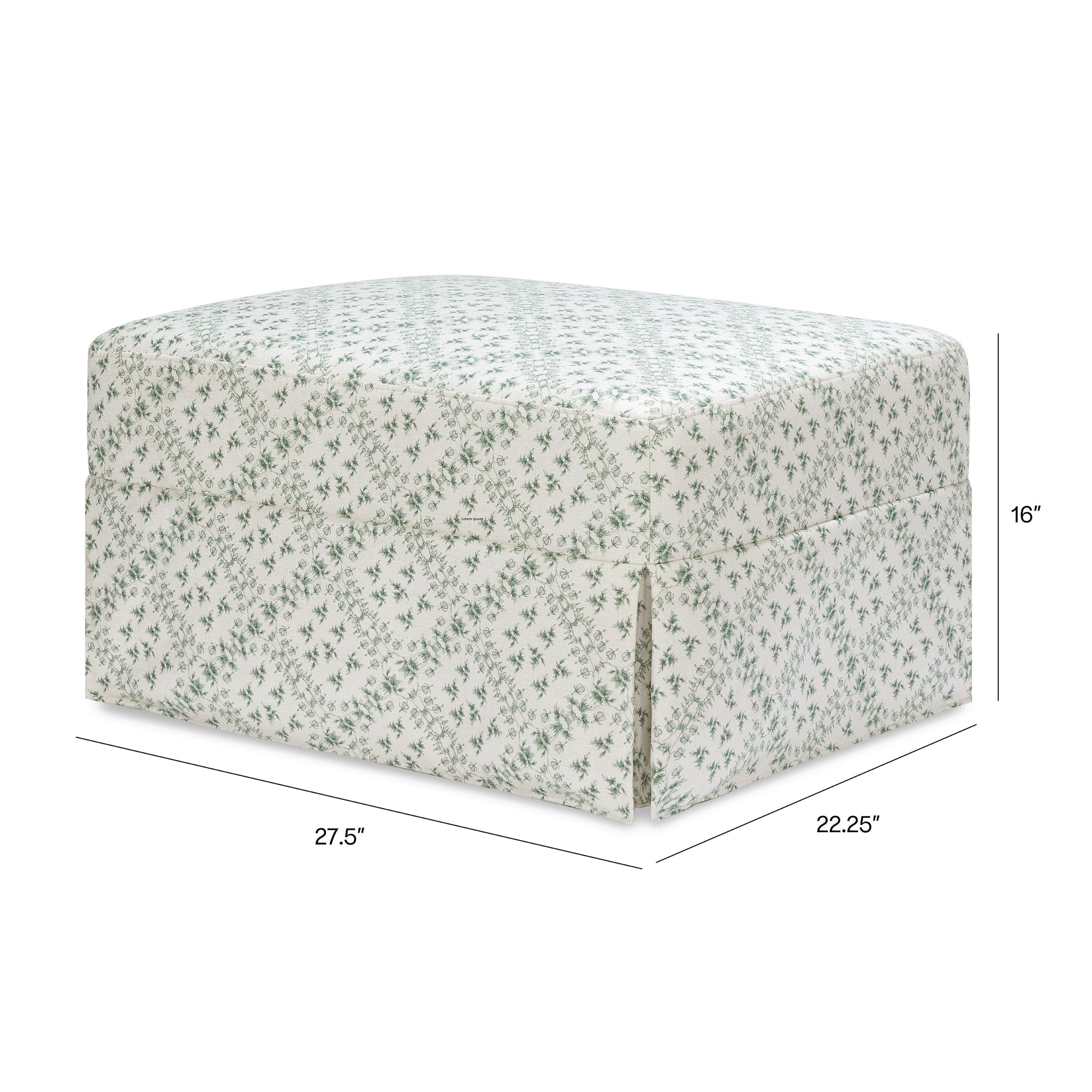 M21785GLT,Namesake,Sarah Flint x Namesake Crawford Gliding Ottoman in Green Lattice Performance Eco-Weave
