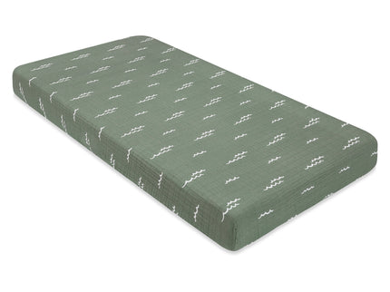 T27135,Babyletto,Ocean Waves Muslin Crib Sheet in GOTS Certified Organic Cotton