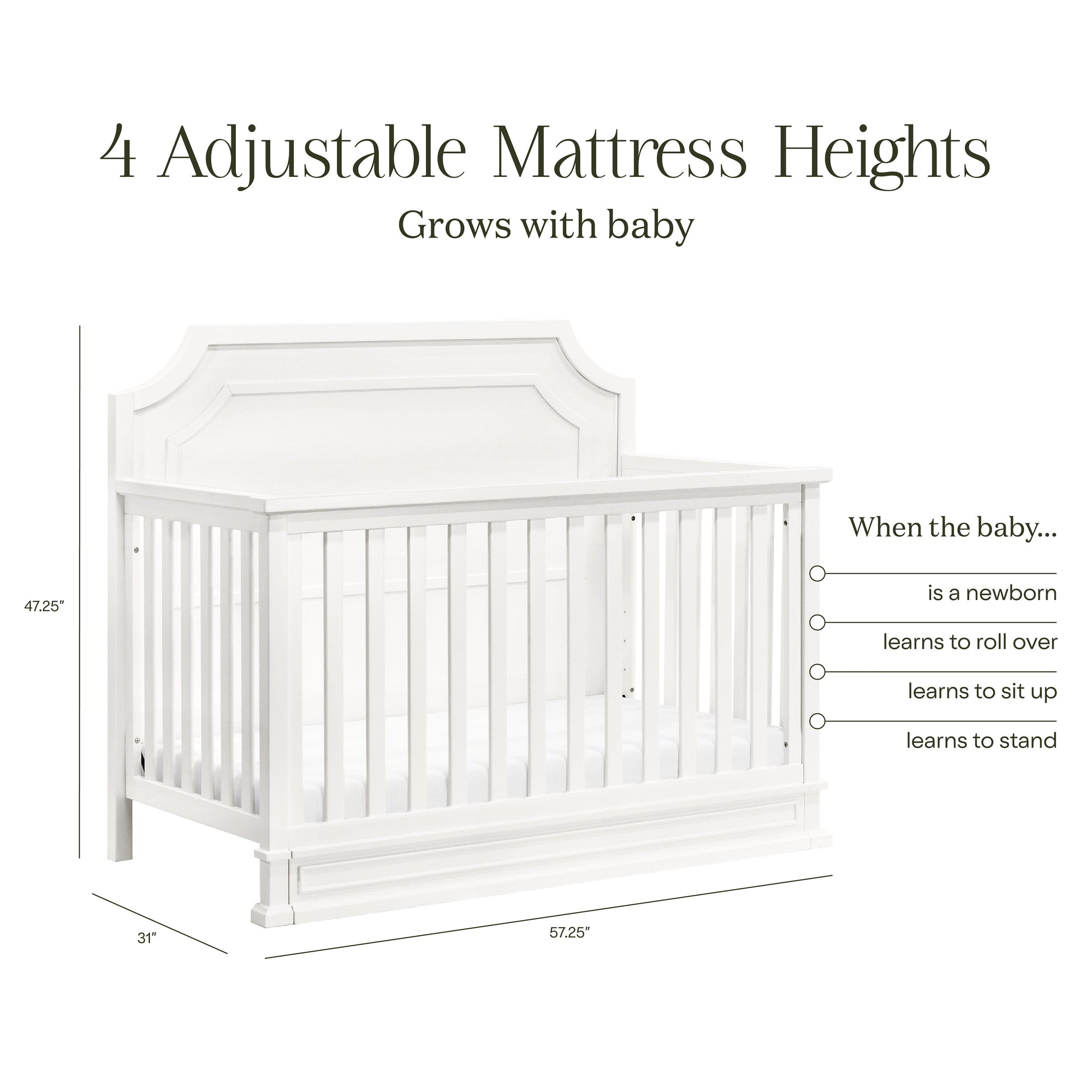 M10701RW,Namesake,Emma Regency 4-in-1 Convertible Crib in Warm White