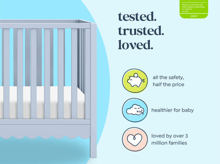 M27801PB,DaVinci,Sammy Scallop 4-in-1 Convertible Crib in Powder Blue