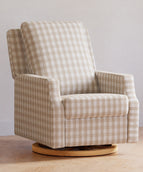 Tan Gingham with Light Wood Base