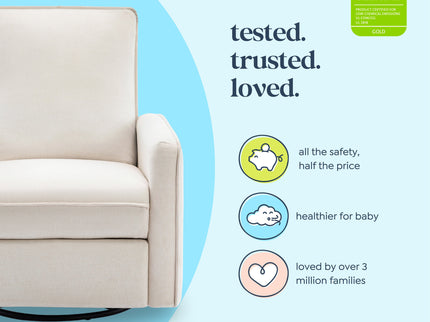 M19387PCMEW,DaVinci,Penny Swivel Recliner in Performance Cream Eco-Weave