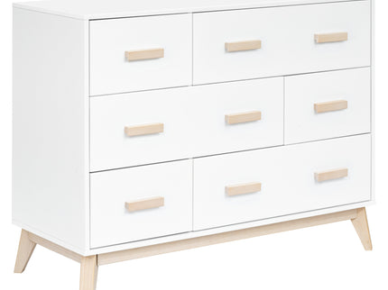 M5826WNX,Babyletto,Scoot 6-Drawer Dresser in White/Washed Natural