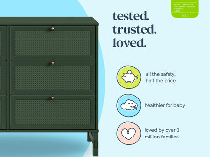 M24926FRGR,DaVinci,Margot 6-Drawer Dresser in Forest Green