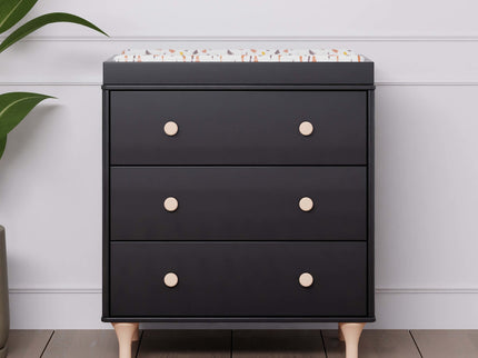 M9023BNX,Babyletto,Lolly 3-Drawer Changer Dresser w/Removable Changing Tray in Black/Washed Natural