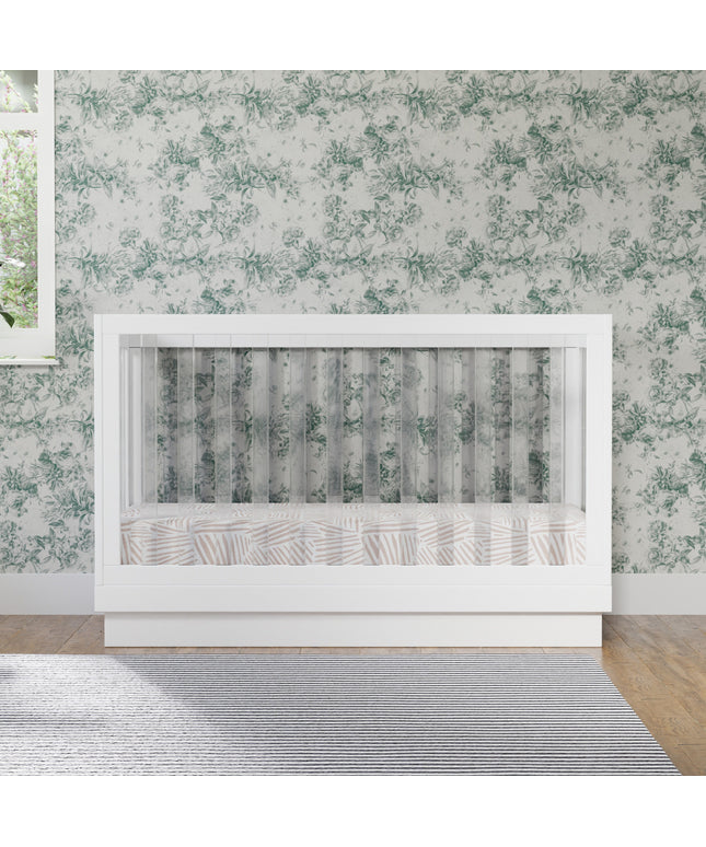 M8601KW,Babyletto,Harlow 3-in-1 Convertible Crib w/Toddler Bed Conversion Kit in White/Acrylic