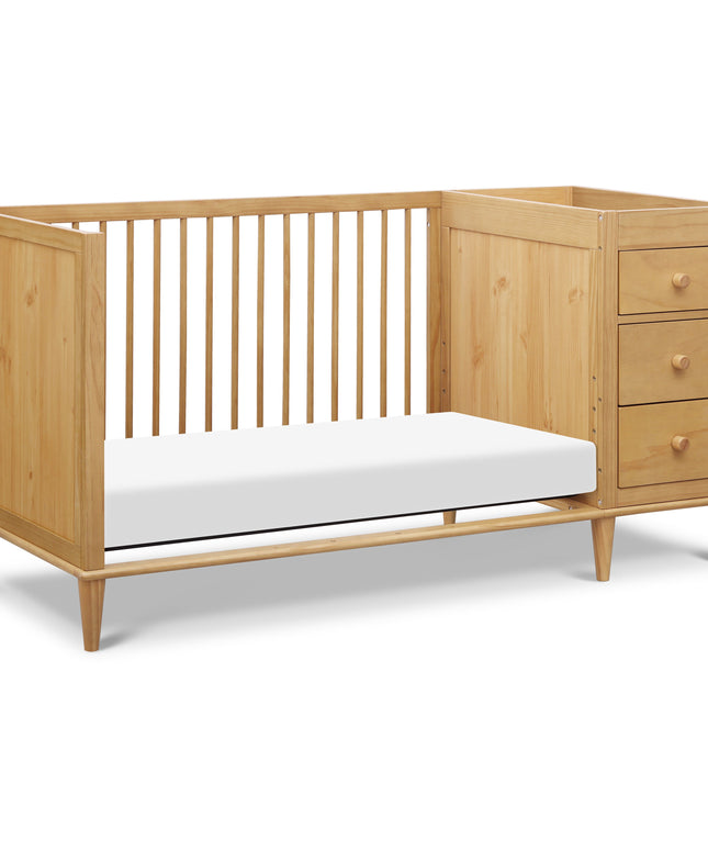 W4991HY,DaVinci,Marley Convertible 3-in-1 Crib and Changer Combo in Honey