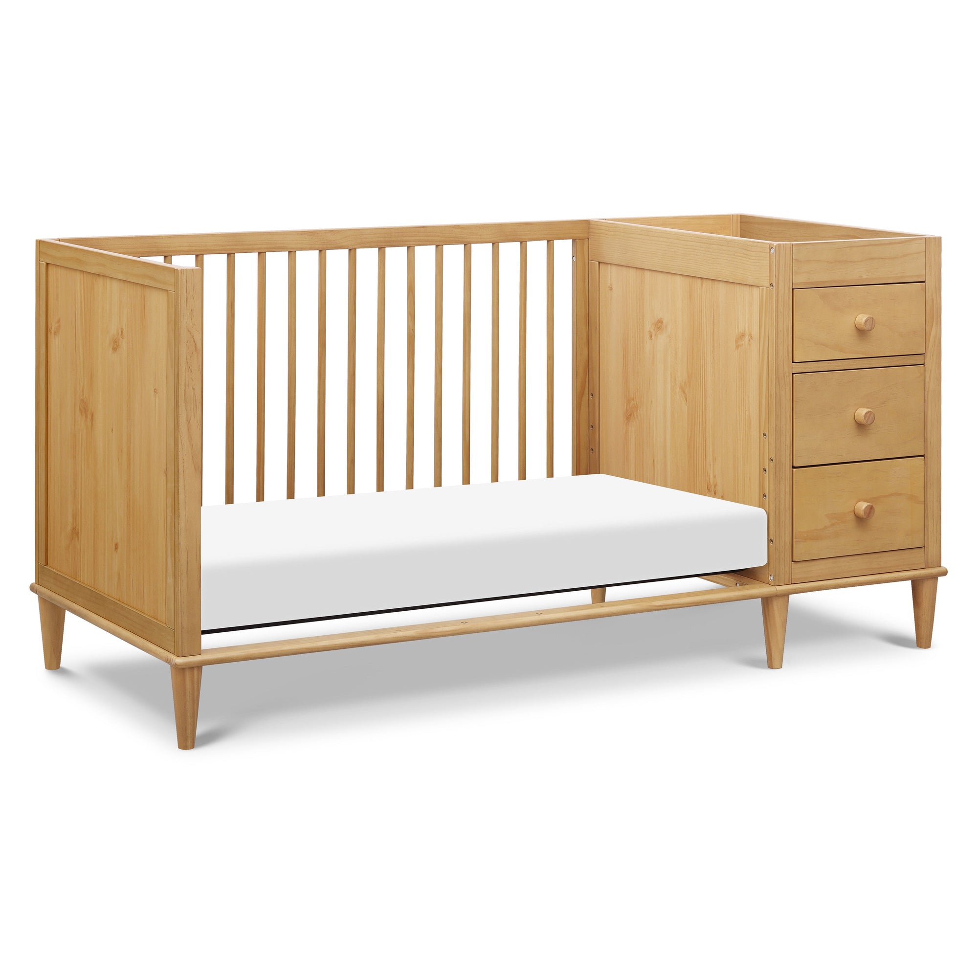 W4991HY,DaVinci,Marley Convertible 3-in-1 Crib and Changer Combo in Honey