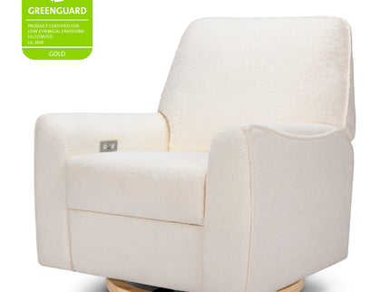 M24087CSHLB,Nursery Works,Sunday Power Recliner and Swivel Glider in Chantilly Fleece w/ Light Wood Base