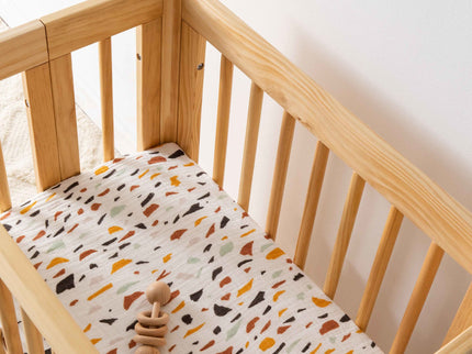 T29134,Babyletto,Terrazzo Muslin All-Stages Bassinet Sheet in GOTS Certified Organic Cotton