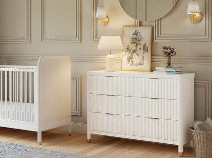 M26716RW,Namesake,Brimsley Tambour 6-Drawer Assembled Dresser in Warm White