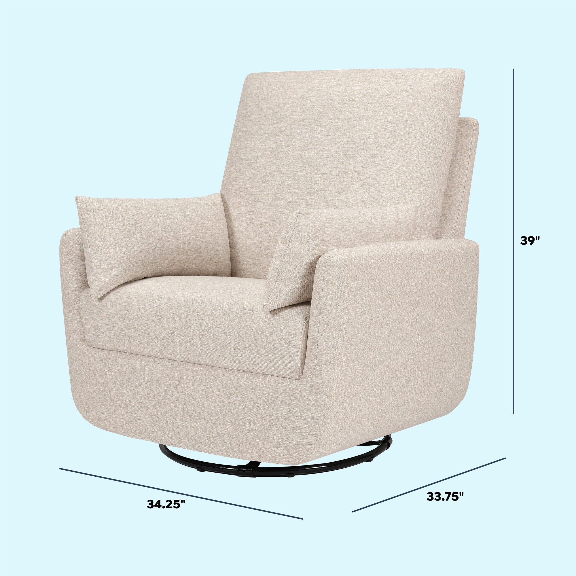 M24587BH,DaVinci,Juno Swivel Glider in Beach